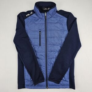 RLX Ralph Lauren Men Size Small Hybrid Golf Jacket Wool Blend Blue Multi NWT 268